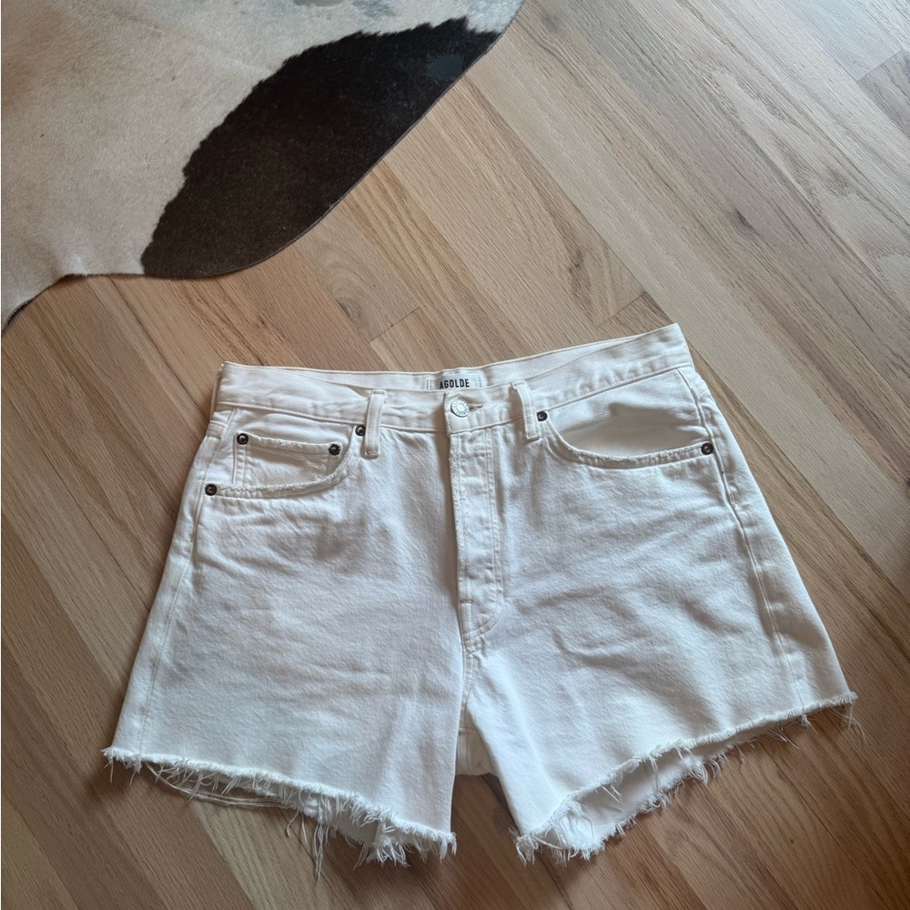 Agolde White Parker Jean Shorts for Women